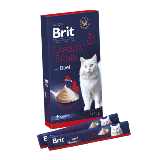 Brit Premium by Nature Cat Creamy Treats with Beef 6x15g