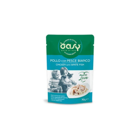 OASY More Love Kesica za mačke Piletina s belom ribom 70g