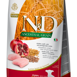 N&D Ancestral Grain hrana za pse Puppy Mini - Piletina i nar 7kg