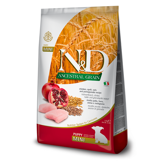 N&D Ancestral Grain hrana za pse Puppy Mini - Piletina i nar 7kg