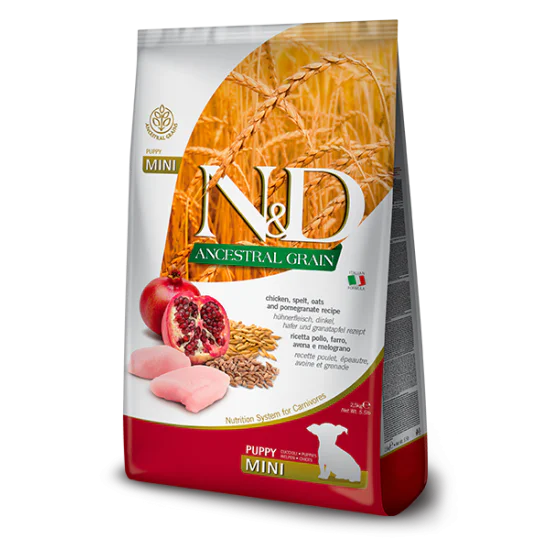 N&D Ancestral Grain hrana za pse Puppy Mini - Piletina i nar 7kg
