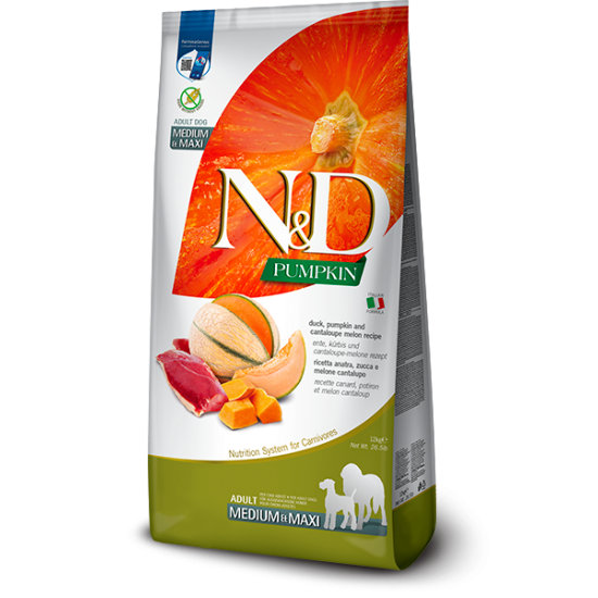 N&D Pumpkin hrana za pse Adult Medium&Maxi - Pačetina i dinja 12kg
