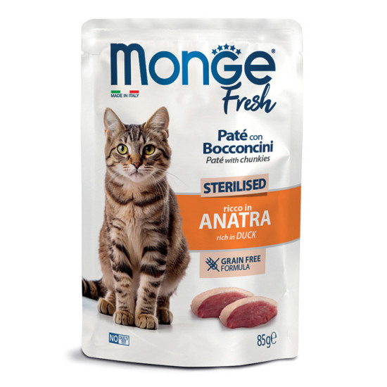 Monge Fresh sos za mačke Sterilised - Pačetina 85g Monge Fresh sos za mačke Sterilised - Pačetina 85g