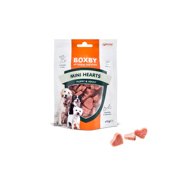 Boxby Mini Hearts poslastica za pse Puppy&Adult 100g