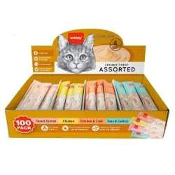 Wanpy Cat Creamy Lickable Treats for Cats - Chicken, Tuna, Salmon, Crab 100x14g