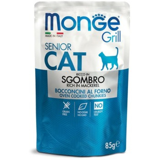 Monge Grill sos za mačke Senior - Skuša 28x85g