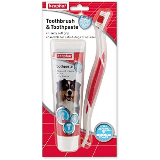 Beaphar Dental kit - set četkice i paste za zube 100g