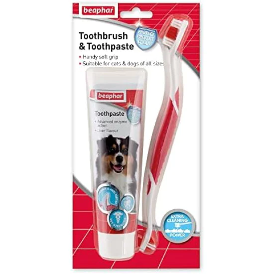 Beaphar Dental kit - set četkice i paste za zube 100g