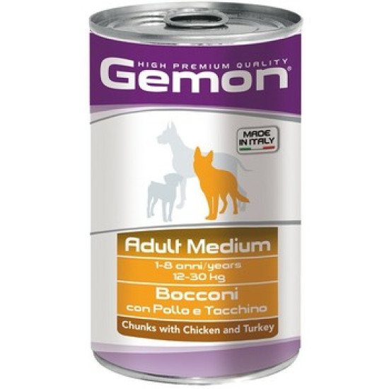 Monge Gemon konzerva za pse Adult Medium - Piletina i ćuretina 1250g Monge Gemon konzerva za pse Adult Medium - Piletina i ćuretina 1250g