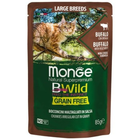 Monge BWild sos za mačke Large breed - bivo i povrće 28x85g Monge BWild sos za mačke Large breed - bivo i povrće 28x85g