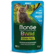 Monge BWild sos za mačke - inćun i povrće 28x85g