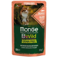 Monge BWild sos za mačke Sterilised - losos, račići i povrće 85g