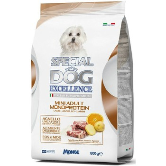 Monge Special Dog Excellence hrana za pse Adult Mini Monoprotein - Jagnjetina 800g