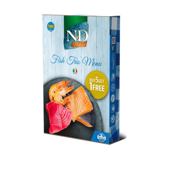 N&D konzerve za mačke Natural - Fish trio menu 6x70g
