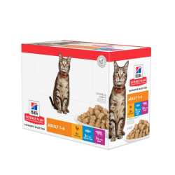 Hill's Science Plan kesica za mačke Cat Adult Multipack - Mix Piletina, Govedina i riba 12x85g