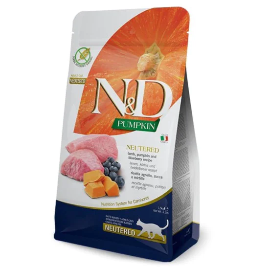 N&D Pumpkin hrana za mačke Neutered - Lamb, Pumpkin and Blueberry 5kg