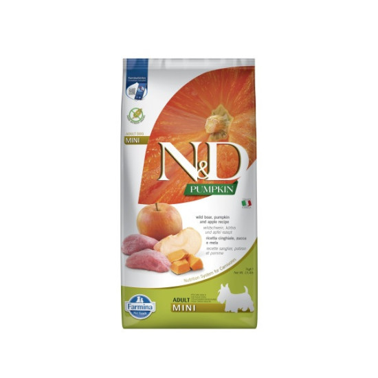 N&D Pumpkin hrana za pse Adult Mini - Divlja svinja i jabuka 800g