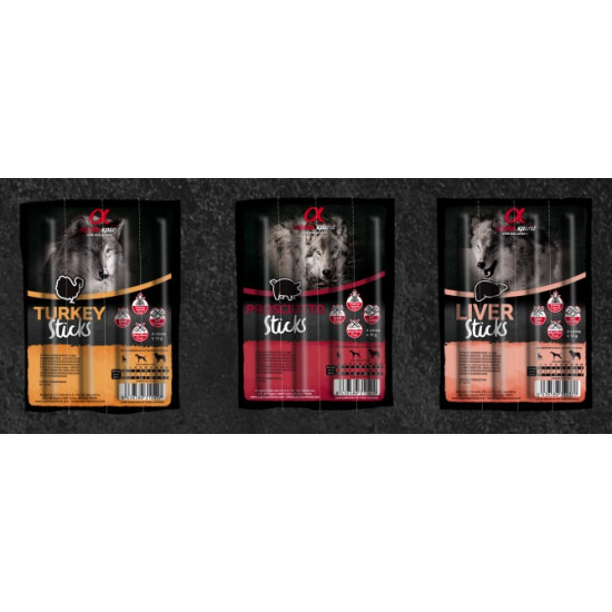 Alpha Spirit poslastica za pse Sticks - Pršuta 4x10g