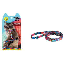 M-Pets UrbanStyle Jazz Stripes Cat Eco set Am i povodac za mačke 120cm