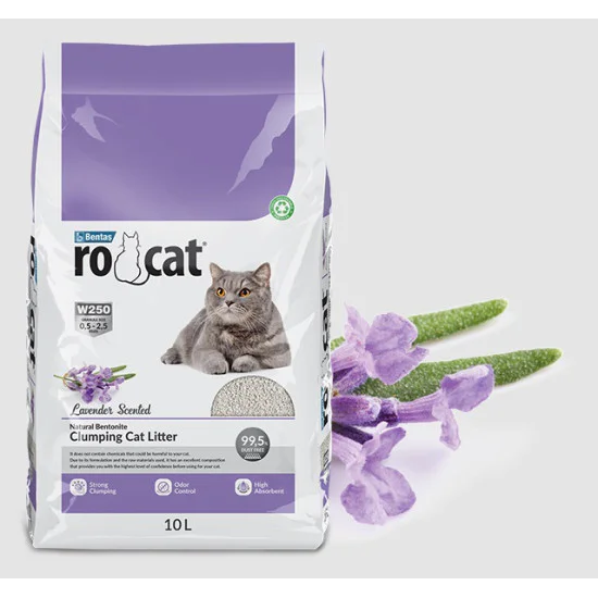 RoCat grudvajući posip za mačke - Lavanda 5l