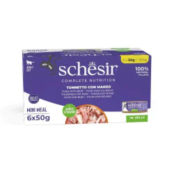 Schesir Complete&Balanced konzerva za mačke Multipack - Tuna i govedina želeu 6x50g