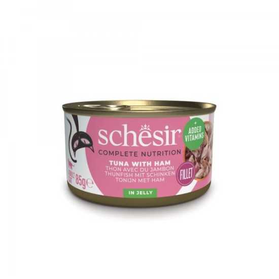 Schesir Complete&Balanced konzerva za mačke - Tuna i šunka u želeu 85g