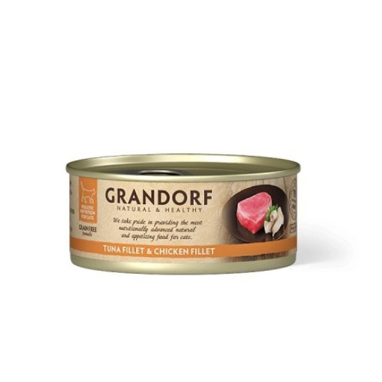 Grandorf Cat konzerva za mačke Grain Free - Fileti Tune & Pileće grudi 70g