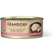 Grandorf Cat konzerva za mačke Grain Free - Pileće grudi & fileti krabe 70g