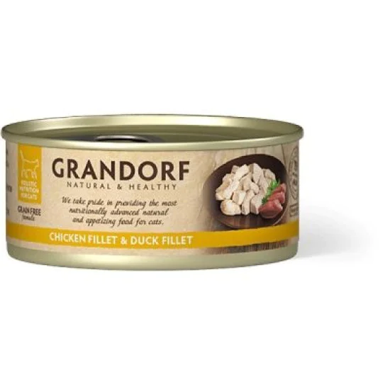 Grandorf Cat konzerva za mačke Grain Free - Pileće grudi & pačetina 70g