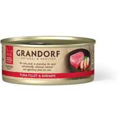 Grandorf Cat konzerva za mačke Grain Free - Fileti Tune & Škampi 70g