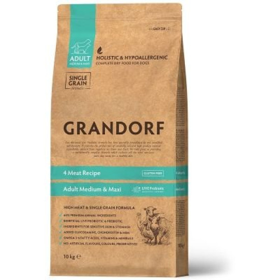 Grandorf Dog Adult Medium & Maxi Breeds - 4 Vrste mesa 1kg