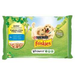 Friskies sos za pse MULTIPACK Junior - piletina i grašak 4x85g