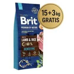 BRIT Hrana za pse Sensitive - Jagnjetina Adult All Breeds 15kg+3kg GRATIS