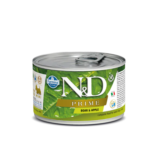 N&D konzerve za pse Prime - Divlja svinja i jabuka MINI 140g