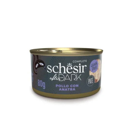 Schesir After Dark konzerva za mačke - Piletina i pačetina u pašteti 80g Schesir After Dark konzerva za mačke - Piletina i pačetina u pašteti 80g