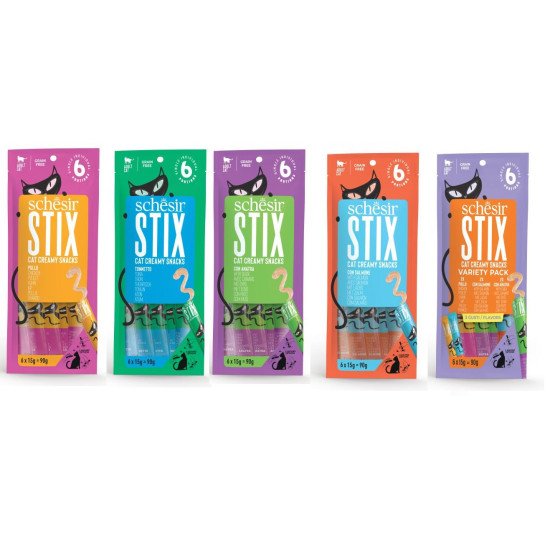 Schesir Stix Kremasta poslastica za mačke - Mix 6x15g
