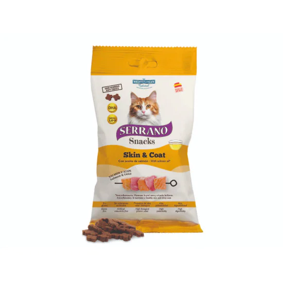 Serrano Snacks poslastice za mačke OMEGA3+DHA - losos 50g Serrano Snacks poslastice za mačke OMEGA3+DHA - losos 50g