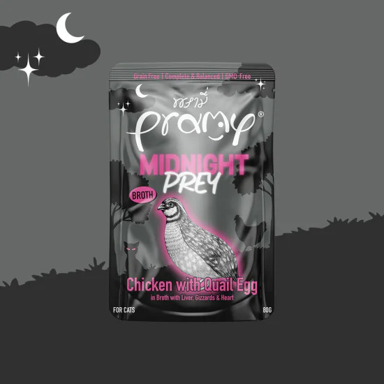 Pramy Cat MIDNIGHT PREY Broth - Piletina sa prepeličjim jajetom u supi 80g Pramy Cat MIDNIGHT PREY Broth - Piletina sa prepeličjim jajetom u supi 80g