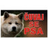 Tabla Čuvaj se psa - Akita Inu 20x12.5cm