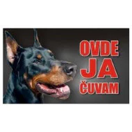Tabla Ovde ja čuvam - Doberman 20x12.5cm