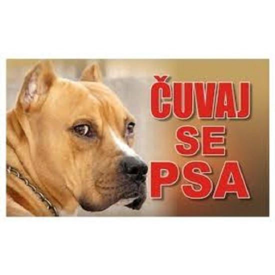 Tabla Čuvaj se psa - Pit bul 20x12.5cm