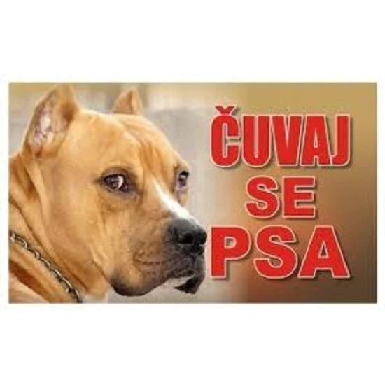 Tabla Čuvaj se psa - Pit bul 20x12.5cm Tabla Čuvaj se psa - Pit bul 20x12.5cm