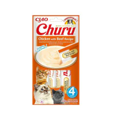 INABA Churu Recept za mačke - Piletina i govedina 4x10g