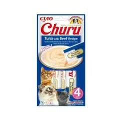 INABA Churu za mačke - Tuna i govedina 4x14g