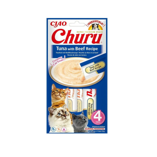 INABA Churu za mačke - Tuna i govedina 4x14g