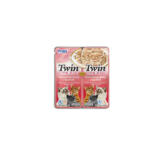 INABA Twin Packet za mačke - Piletina i tuna 12x80g INABA Twin Packet za mačke - Piletina i tuna 12x80g