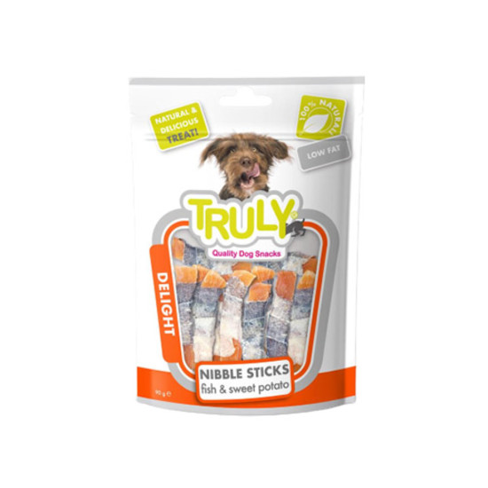 Truly Nibble sticks poslastica za pse - riba i batat 90g Truly Nibble sticks poslastica za pse - riba i batat 90g