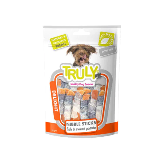 Truly Nibble sticks poslastica za pse - riba i batat 90g
