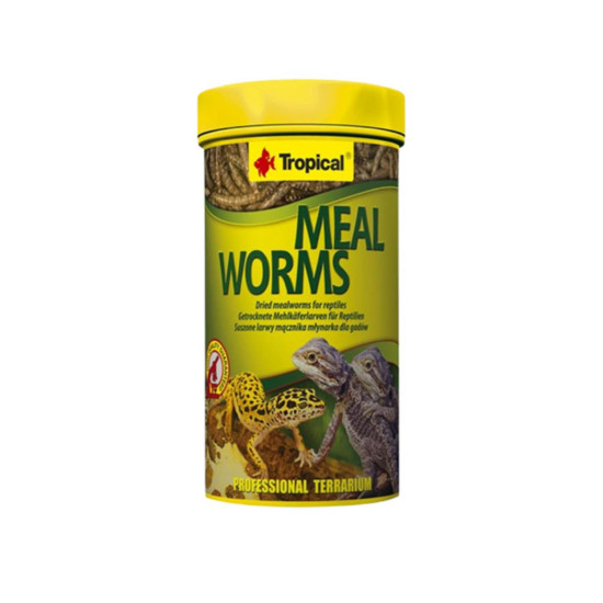Tropical MEAL WORMS osušeni brasneni crvići hrana za reptile i ribe 250ml - 30g