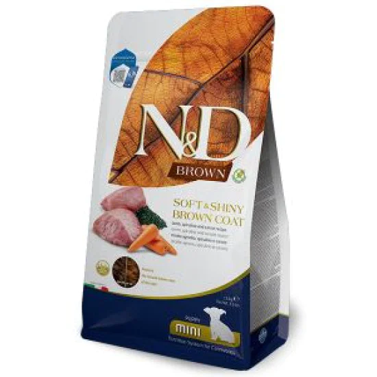 N&D Brown hrana za pse Puppy Mini - Lamb, Spirulina & carrot 1.5kg